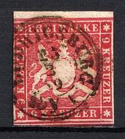 1859-60 9K Wurttemberg, Germany (Canceled, CV $120)