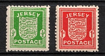1941-42 Jersey, German Occupation, Germany (Mi. 1 x - 2 x, Full Set, CV $30, MNH)