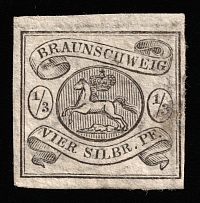 1856 1/3з Brunswick, German States, Germany (Mi 5, CV $110)