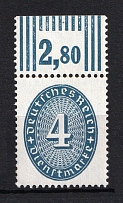 1927-33 4pf Third Reich, Germany Official Stamp (Control Number, Mi. 130X W OR, Signed, CV $260, MNH)