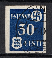 1941 30k Occupation of Estonia, Germany (Mi. 3yU, IMPERFORATED, Canceled, CV $230)
