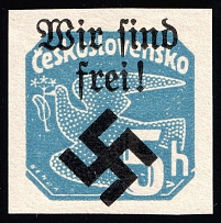 1939 5h Moravia-Ostrava, Bohemia and Moravia, Germany Local Issue (Mi. 33, Type I, Signed, CV $70, MNH)