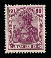 1911 60pf German Empire, Germany (Mi. 92 I x, CV $1,050, MNH)