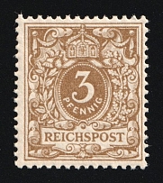 1889-1900 3pf German Empire, Germany (Mi. 45 c, CV $130, MNH)