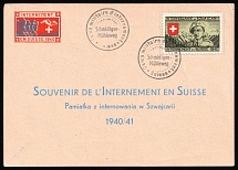 1940 Field Post For Internees Poles in Switzerland, Lottery for interned Poles, Souvenir Postal Card (Fi. 2, Full Set, Commemorative Cancellations)