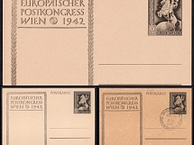 1942 European Postal Congress, Vienna, Austria, Third Reich, Germany, Postal Cards