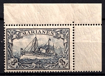 1901 3m Mariana Islands, German Colonies, Kaiser’s Yacht, Germany (Mi. 18, Corner Margins)