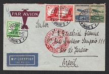 1936 (6 May) Germany, Graf Zeppelin airship airmail cover from Frankfurt to Rio de Janeiro (Brazil), Flight to South America 'Frankfurt - Rio de Janeiro' (Sieger 349 B)