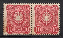1881-1884 10pf German Empire, Germany, Pair (Mi. 44 a a, CV $360)