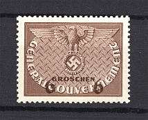 1940 Germany General Government Official Stamp 6 Gr (Shifted Value, Print Error)