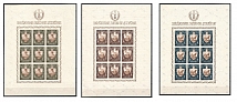 1943 Croatia, NDH, Souvenir Sheets (Mi. 94 - 96, Full Set, CV $200)