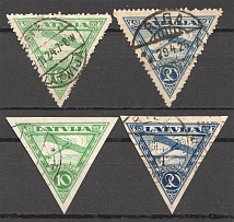 1921 Latvia Airmail (Perf+Imperf, CV $115, Full Sets, Cancelled)