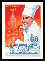 1937 Third Reich, Germany, 7th International Culinary Exhibition in Frankfurt, Advertising Stamp, Non-Postal