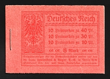 1921 Complete Booklet with stamps of Weimar Republic, Germany, Excellent Condition (Mi. MH 14.2 A, CV $800)
