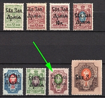1919 North-West Army, Russia, Civil War (Kr. 1 - 2, 4 - 9, 50k has SHIFTED Background, Signed, CV $120)