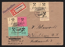 1945 (4 Dec) Grosraschen, Germany Local Post, Registered Cover to Kirchhain (Mi. 15 A I, 18 A I, 21 A I, 23 A I, 24 A I, CV $90)