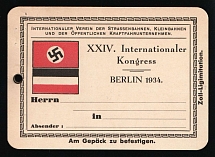 1934 XXIV International Congress in Berlin, Nazi Germany, Association of Tramways, Railways, and Public Transportation Companies, Very Rare