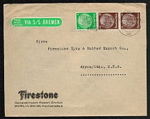 1935 Commercial cover franked with Scott 418 and a vertical pair of 421 meeting the 23 Rpf postal rate to the United States