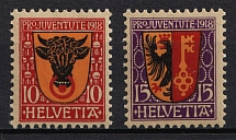 1918 Switzerland (Mi. 143 - 144, Full Set, CV $30, MNH)