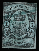 1859 1g Oldenburg, German States, Germany (Mi 6a, Canceled, CV $70)