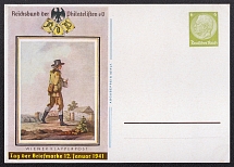 1941 Day of the Stamp, Viennese Klapper Postman, Third Reich, Germany, Postal Card