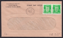1942 Jersey, German Occupation, Germany First Day Cover (Mi. 1y Pair, Jersey Postmark)