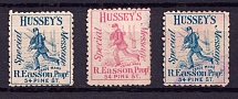 1878-80 Hussey's Special Messege, United States Locals & Carriers, Group (Perf, Genuine)