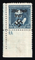 1938 40h Occupation of Rumburg, Sudetenland, Germany (Mi. 6, Corner Margin, Plate Number, MNH)