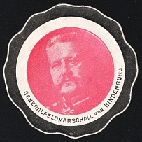 1933-1945 'Generalfeldmarschallv Von Hind', Propaganda Label Stamp, Third Reich Nazi Germany