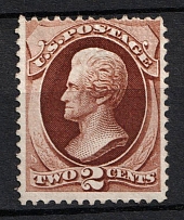 1870 2c Jackson, United States, USA (Scott 135, Red Brown, Signed, CV $360)