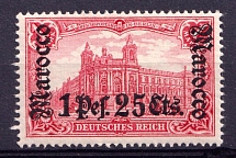 1905 1.25 Pes, German Offices in Morocco, Germany (Mi. 30)