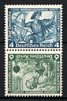 1933 Third Reich, Germany, Wagner, Tete-beche, Se-tenant, Zusammendrucke (Mi. SK 19, CV $90)