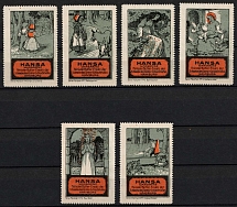 'Hansa-Margarine' Trademark, Hamburg, Germany, Stock of Cinderellas, Non-Postal Stamps, Labels, Advertising, Charity, Propaganda