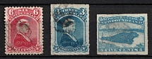 1868-94 Newfoundland, Canada (Sc. 36, 39 - 40, Canceled, CV $50)