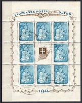 1944 Slovakia, Souvenir Sheet (Sc. Bl. 27a, Canceled, CV $70)