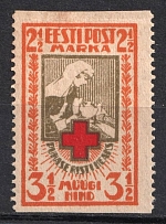 1921-22 2.5m Estonia (MISSED Perforation, Print Error, CV $60)