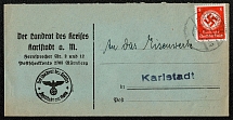 1944 Official mailing franked with Scott 096 from District Magistrate of Karlstadt on Main