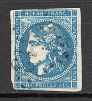 1870-71 France 20 C (CV $70, Canceled)