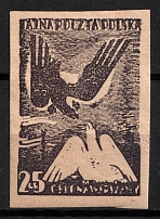 1943 25gr Poland, Secret Underground Post (Black, Imperforate)