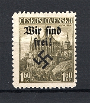 1938 Germany Occupation of Rumburg Sudetenland 1.60 Kc (CV $80, Signed, MNH)