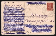 1925 'Astrakhan-Nizhny 'к' Parohod 10' Steamship mail postcard to Nizhny Novgorod