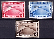 1933 Third Reich, Germany, Airmail (Mi. 496 - 498, Full Set, CV $5,200, MNH)