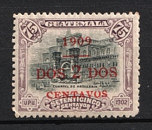 1909 2c on 75c Guatemala (Open 'D' and 'O' in Overprint, Print Error)