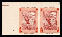 Poland, Military Mail, Field Post Feldpost, Pair (Corner Margins, Imperforate)