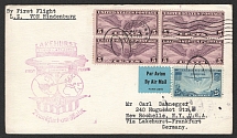 1936 (11 May) United States, Hindenburg airship airmail cover from New York to New Rochelle, 1st flight to North America 'Lakehurst - Frankfurt' (Sieger 409 C, CV $50)