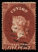 1861-64 5p Ceylon, British Colonies (SG 22, Canceled, CV $15)