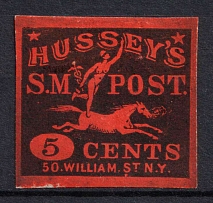 1863 5c Hussey's Special Delivery Post, New York, United States, Locals (Sc. 87LE1)