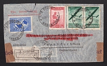 1940 (29 Oct) Argentina Registered Censored Airmail cover from Los Cocos to Frankfurt (Germany)