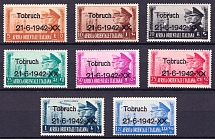 1942 Tobruk, Italy, Germany, WWII Occupation, Overprint ' Tobruch 21-6-1942-XX' (Full Set)