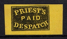 1851 2c Priest'a Despatch, Philadelphia, United States, Locals (Sc. 121L3, CV $500)